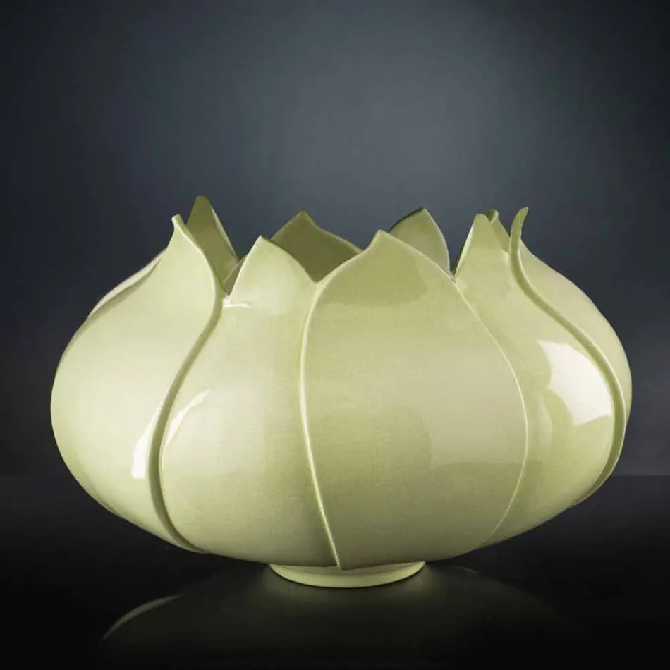 Moderne dekorative Vase aus farbiger Keramik, handgefertigt in Italien - Onyx Viadurini