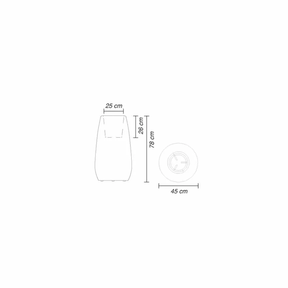 Weiße Design Vase im Innen- oder Außenbereich in drei Größen, 2 Stück - Pandora von Myyour Viadurini