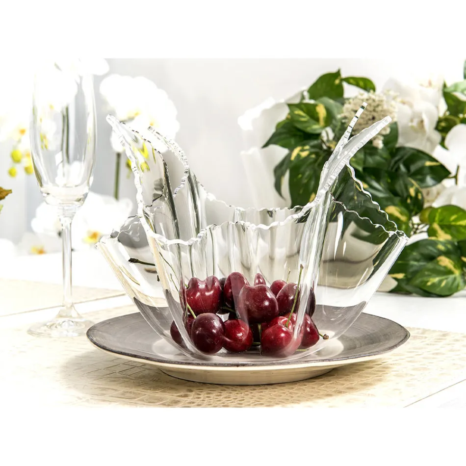 Recycelbare drapierte farbige Plexiglasvase 2 Stück 2 Größen - Gabria Viadurini