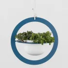 Hängende Blumenvase aus Stahl und Keramik Made in Italy - Leotta Viadurini