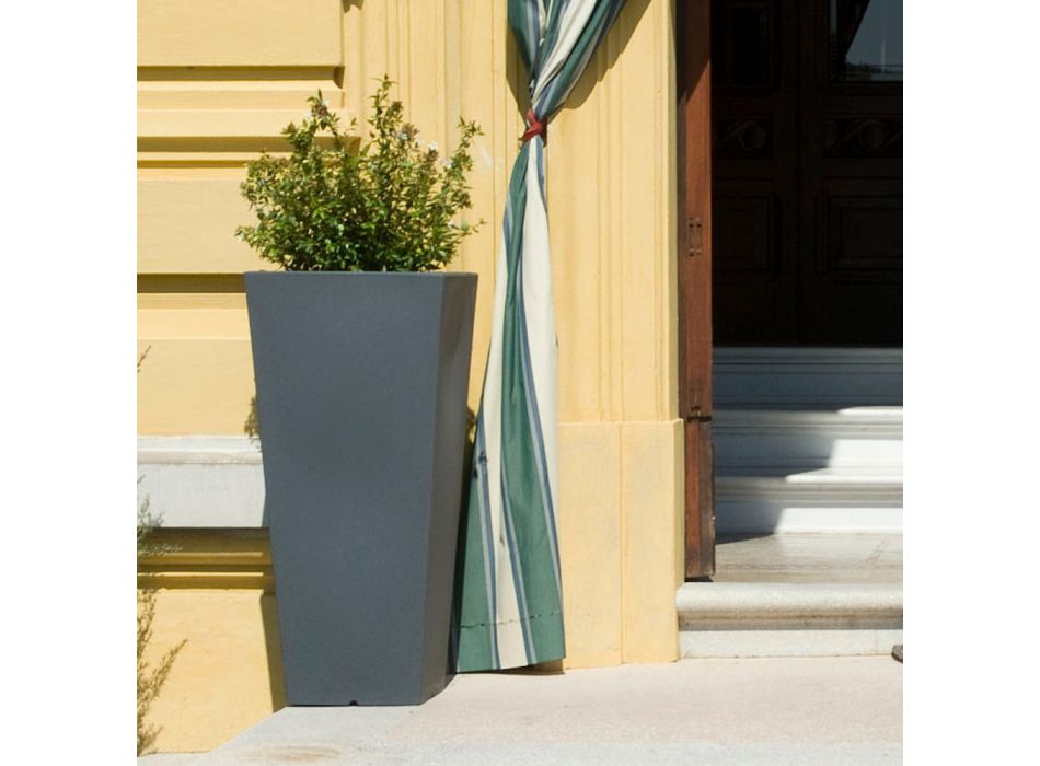 Fluofarbene quadratische Gartenvase mit Licht Made in Italy - Avanas Viadurini