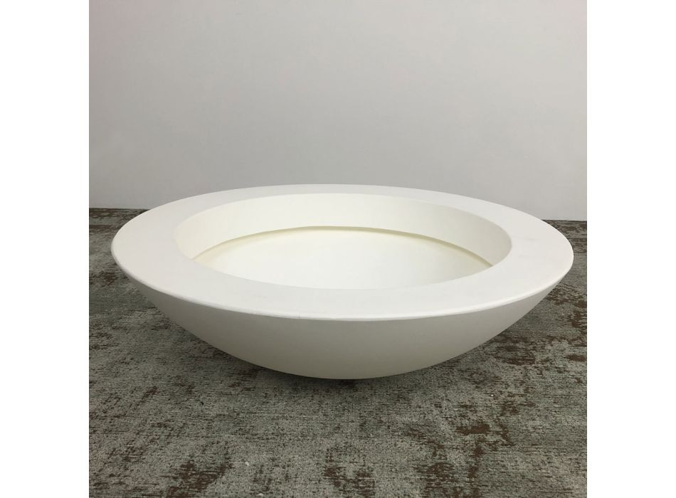 Runde Vase aus weißem Polyethylen Design Made in Italy - Milek Viadurini