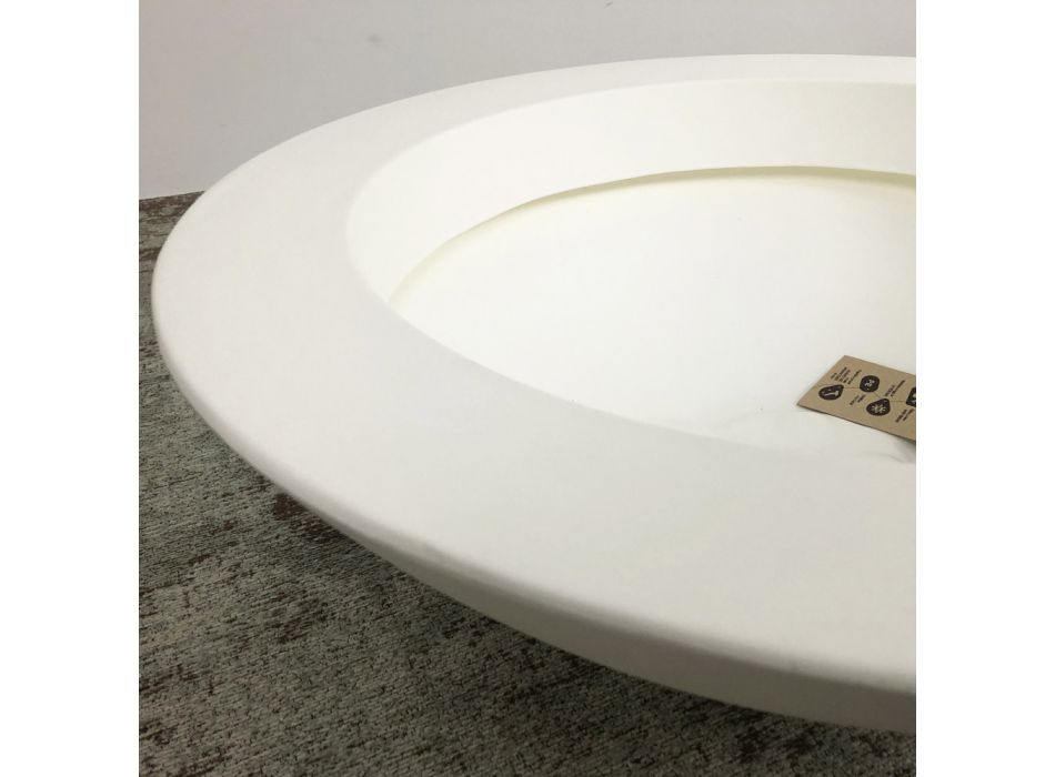 Runde Vase aus weißem Polyethylen Design Made in Italy - Milek Viadurini