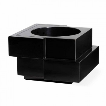 Vase auf Rädern schwarz, weiß Slide Cubic Yo unregelmäßig modern made in Italy