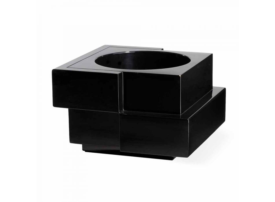 Vase auf Rädern schwarz, weiß Slide Cubic Yo unregelmäßig modern made in Italy