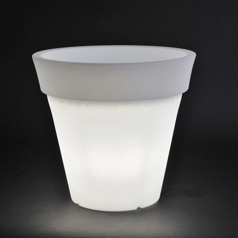 Runde farbige Gartenvase oder mit Beleuchtung Made in Italy - Avanas Viadurini