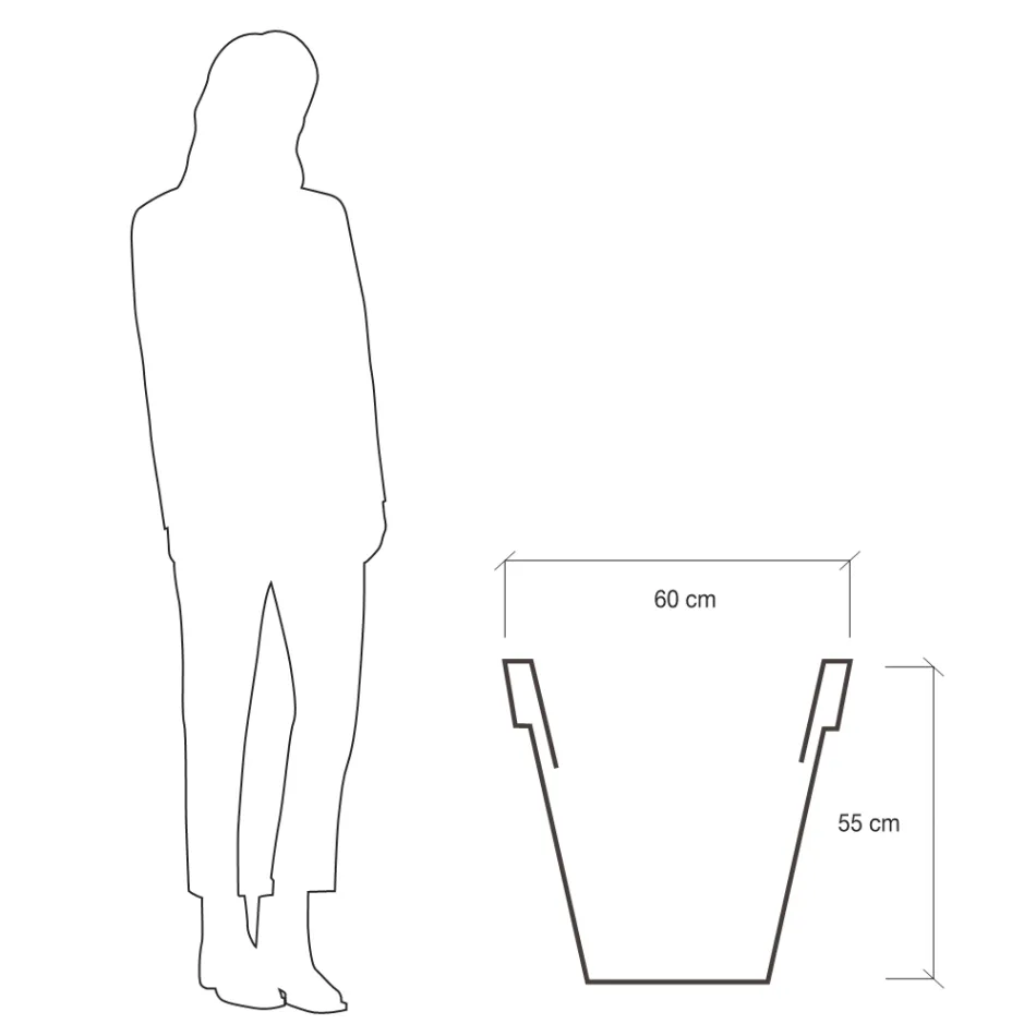 Runde farbige Gartenvase oder mit Beleuchtung Made in Italy - Avanas Viadurini