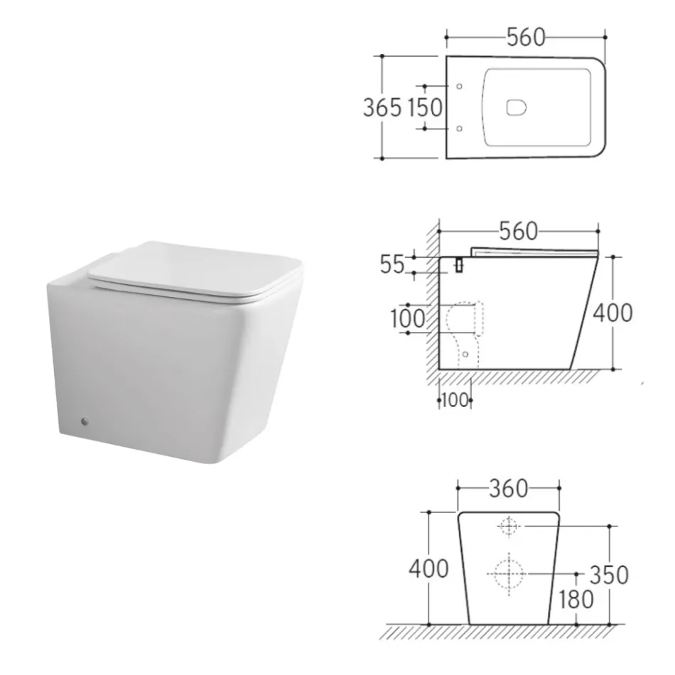 Boden-WC mit sanft schließendem Keramiksitz und modernem Design – Giunco Viadurini
