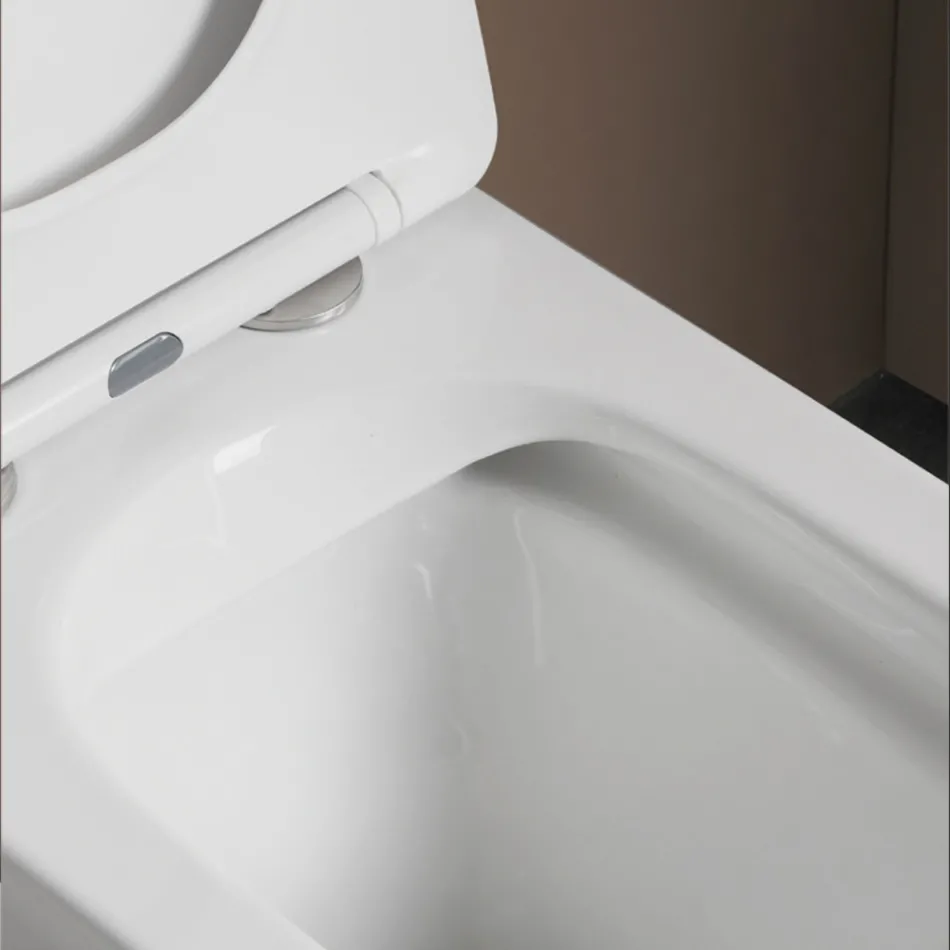 Boden-WC mit sanft schließendem Keramiksitz und modernem Design – Giunco Viadurini