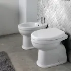 Modernes, weißes Keramik-Stand-WC mit Polyestersitz – Silika Viadurini