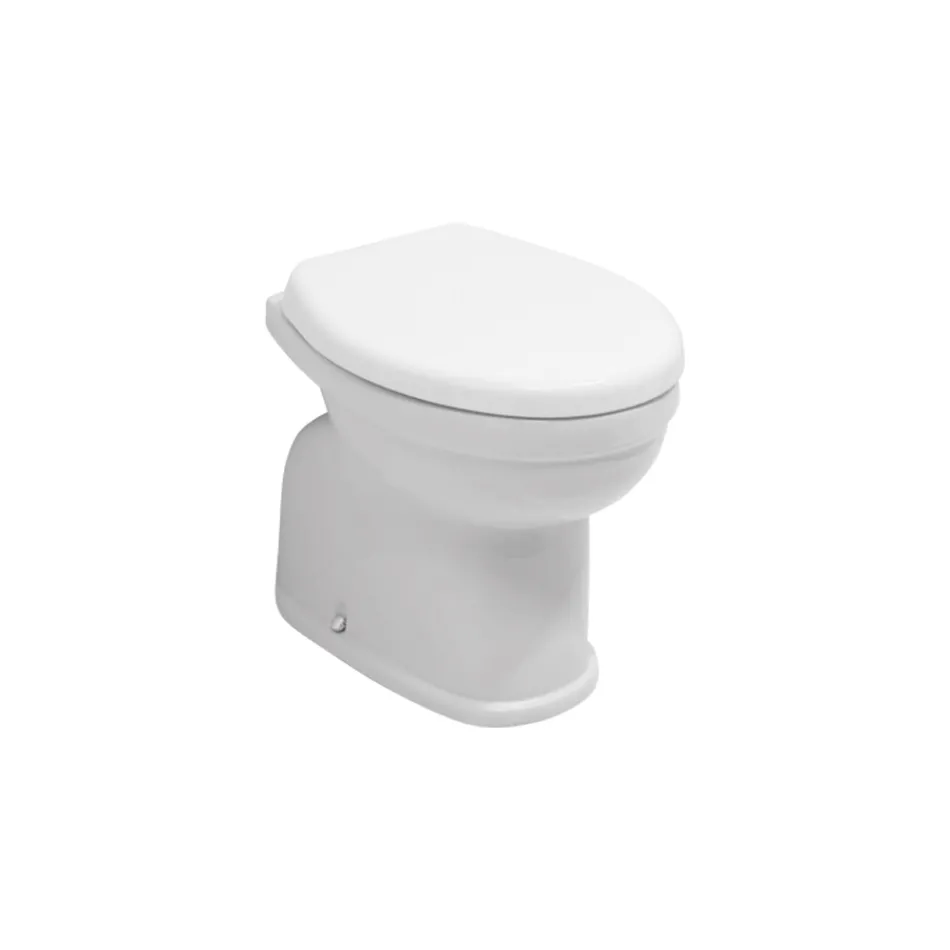 Bodenstehende Keramiktoilette mit Polyestersitz und modernem Design - Silica Viadurini