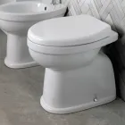 Bodenstehende Keramiktoilette mit Polyestersitz und modernem Design - Silica Viadurini