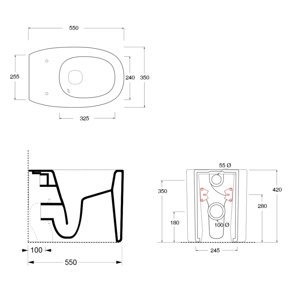 Stand-WC aus Keramik in verschiedenen Farben, Made in Italy - Girl Viadurini