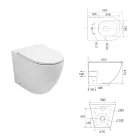 Boden-WC mit Soft-Close-Sitz aus weißer Keramik - Elm Viadurini