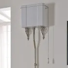 Weiße Keramikbodenvase mit schwarzem Sitz Made in Italy - Nausica Viadurini