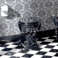 Wc Classic Bodenvase aus schwarzer Keramik mit Sitz, Made in Italy - Marwa