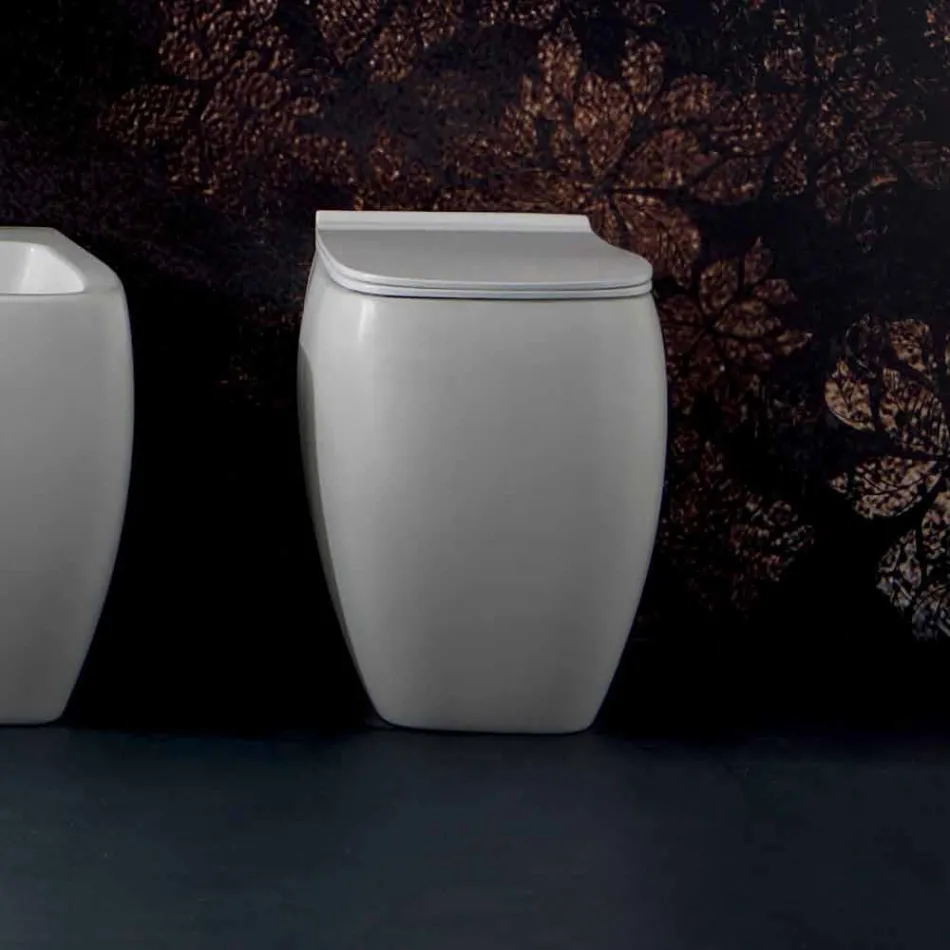 Weiße WC-Vase aus Keramik mit modernem Design Gais, made in Italy Viadurini
