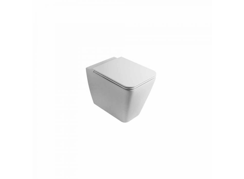 Modernes Design aus weißem Keramik WC Sun Square, hergestellt in Italien Viadurini
