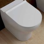 Weiße Keramik WC Schale Star 54x35cm Made in Italy, modernes Design Viadurini