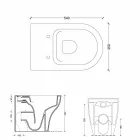 Weiße Keramik WC Schale Star 54x35cm Made in Italy, modernes Design Viadurini