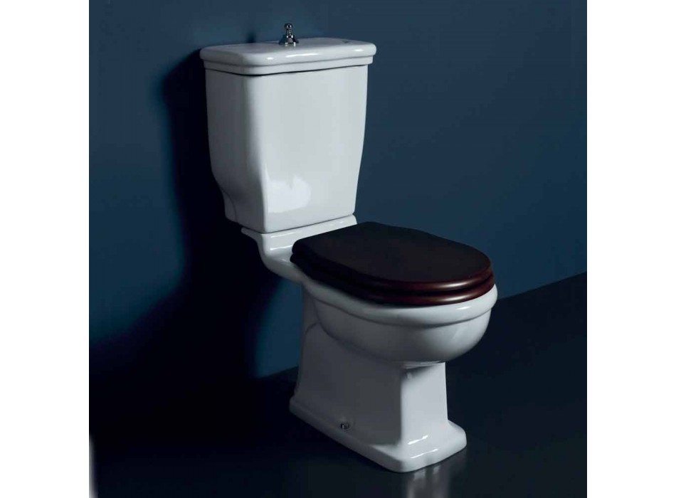 Weiße Keramik-Monobloc-Toilettenschüssel Style 72x36 cm, hergestellt in Italien Viadurini
