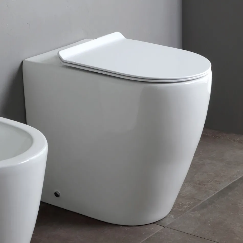 Spülrandloses WC mit Soft-Close-Keramiksitz – Oleander Viadurini