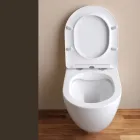 Wandhängendes, spülrandloses WC mit Soft-Close-Keramiksitz – Juniper   Viadurini