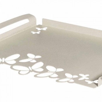 Weiß, Beige oder Elfenbein Eisen Design Serviertablett Made in Italy - Leiden