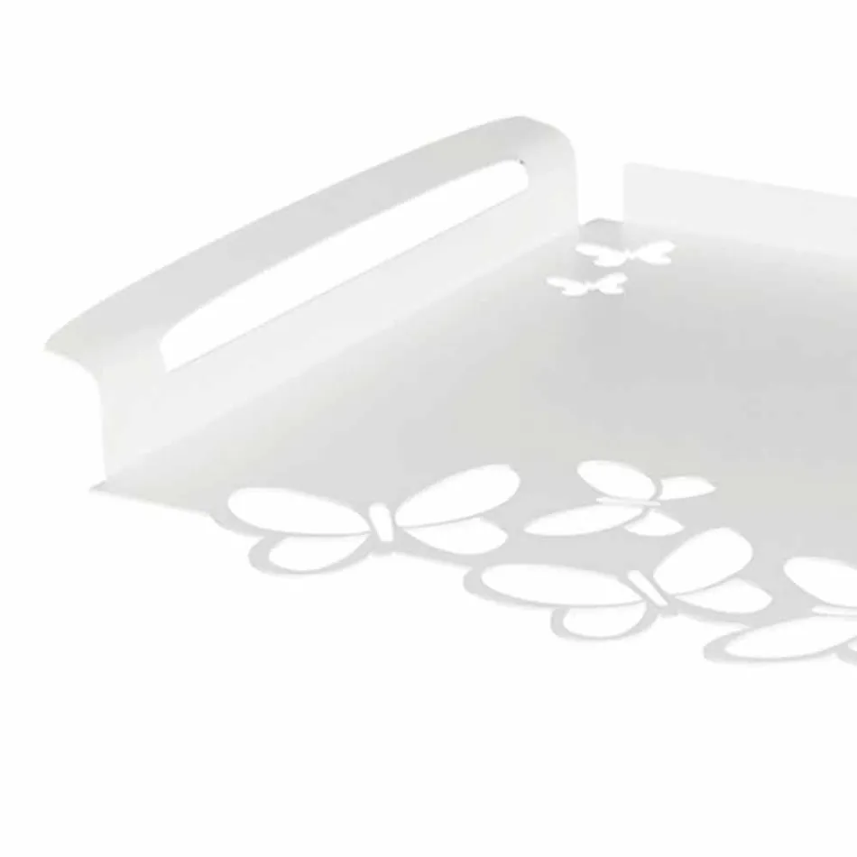 Weiß, Beige oder Elfenbein Eisen Design Serviertablett Made in Italy - Leiden Viadurini