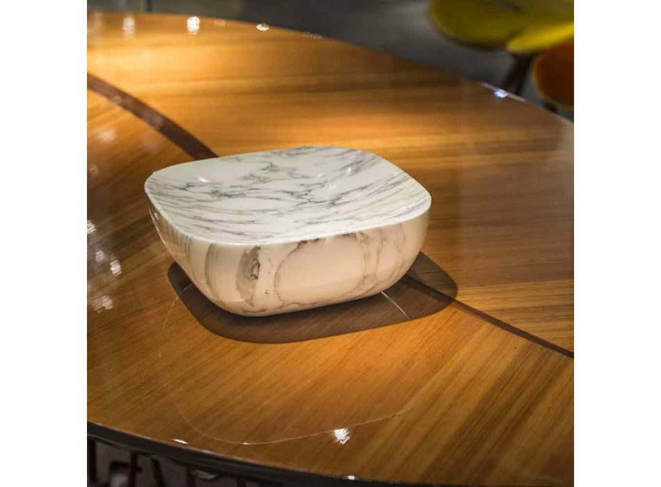 Design-Tablett aus weißem Carrara-Marmor Arabescato Made in Italy - Rock