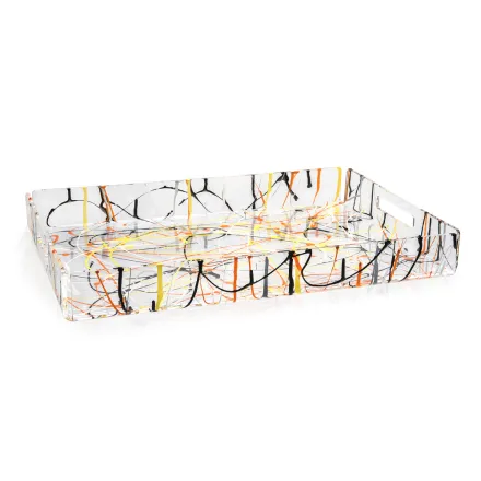 Mehrfarbiges Tablett aus Plexiglas in 2 Größen Made in Italy - Mehrfarbig Viadurini