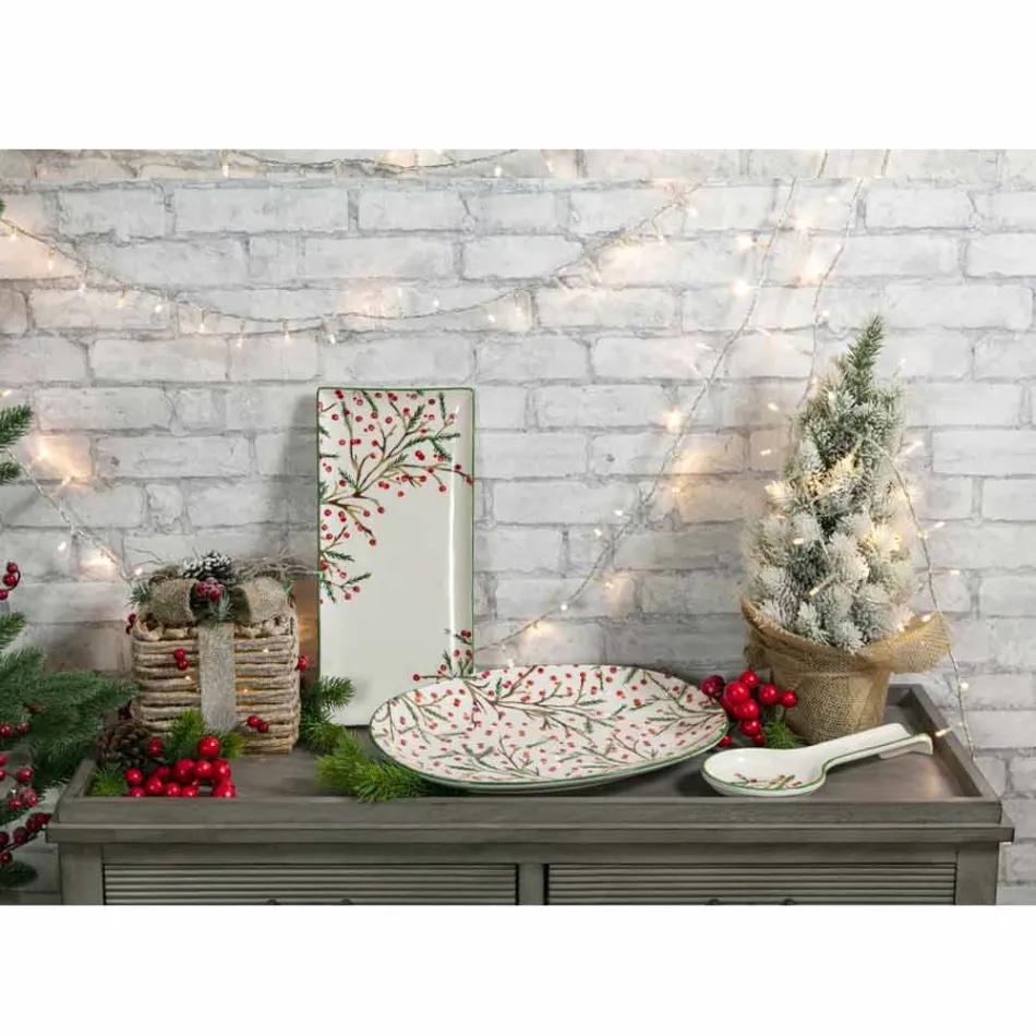 Weihnachtstablett Oval Porzellan Servierteller 2 Stück - Metzgerbesen Viadurini