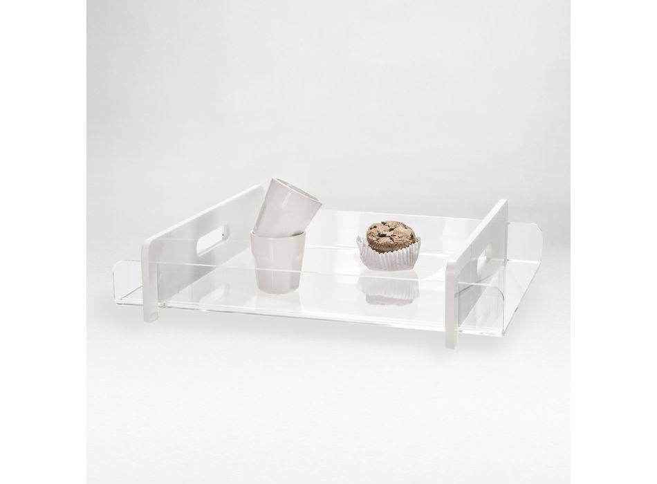 Transparentes Tablett aus Plexiglas Original italienisches Design 3 Größen - Faucio Viadurini