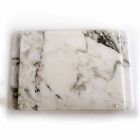 Rechteckiges Tablett aus modernem geädertem weißem Marmor Made in Italy - Stora Viadurini