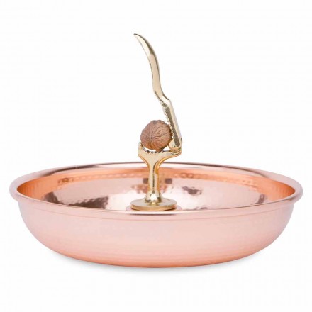 Handgemachte verzinnte Kupfer Nussknacker Tablett 28 cm - Paronzo Viadurini