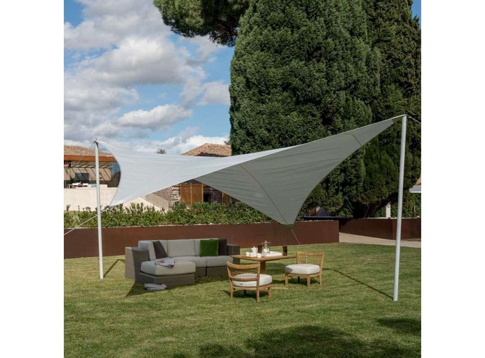 Sechseckiges Segel für Schattenplätze aus Kunststoffgewebe Made in Italy - Stich Viadurini