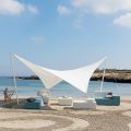 Sechseckiges Segel für Schattenplätze aus Kunststoffgewebe Made in Italy - Stich