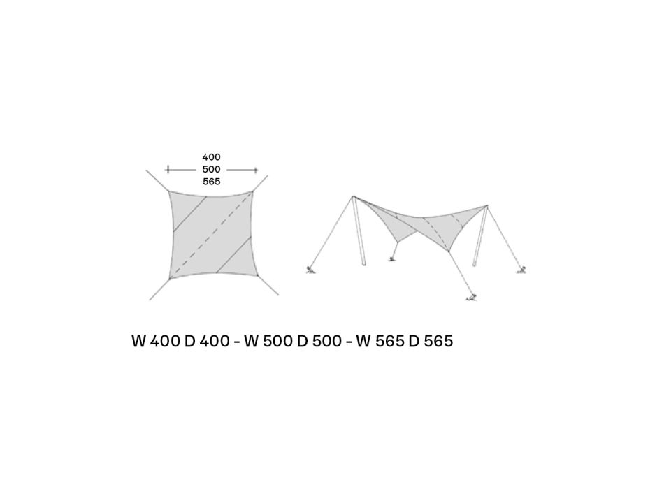 Sechseckiges Segel für Schattenplätze aus Kunststoffgewebe Made in Italy - Stich Viadurini