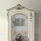 Klassische Vitrine mit Tür und weißer Holzschublade Made in Italy - Cheverny Viadurini