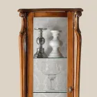 Klassische Vitrine mit Tür aus Weiß- oder Walnussholz Made in Italy - Caligola Viadurini