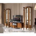 Klassische Vitrine mit Tür aus Weiß- oder Walnussholz Made in Italy - Caligola Viadurini