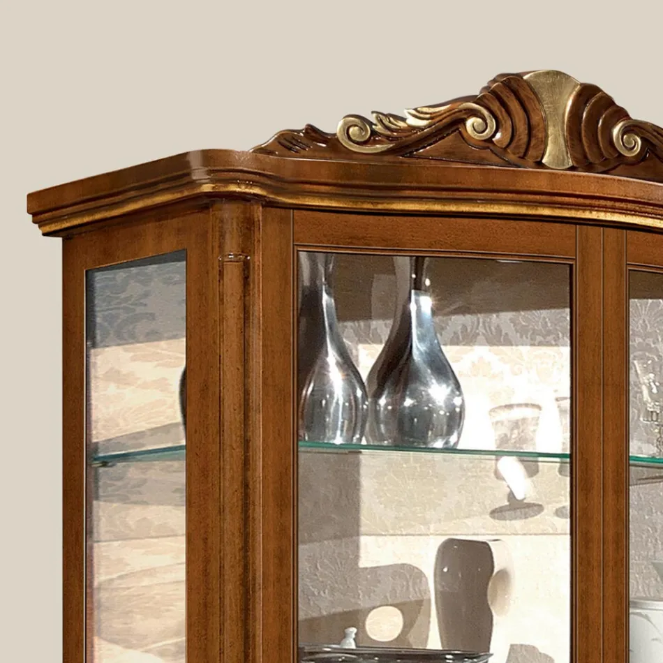 Klassische Vitrine aus Bassano-Nussbaumholz mit zwei Türen Made in Italy - Chantilly Viadurini