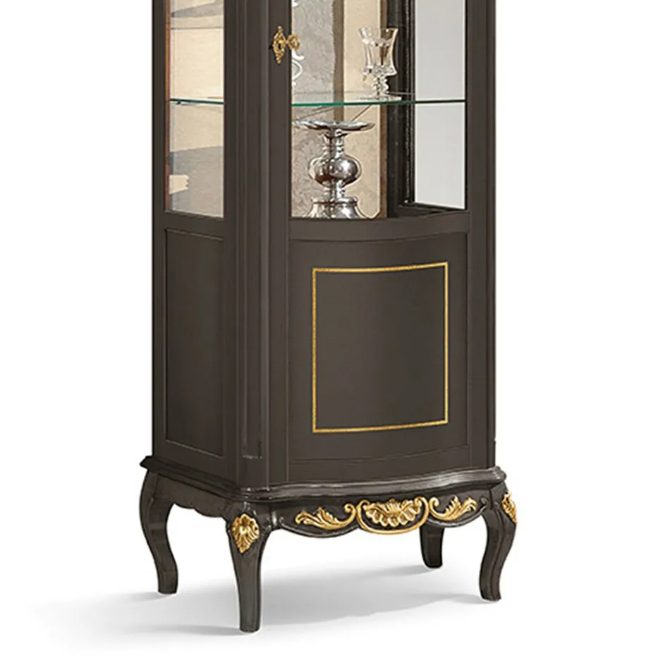 Klassische Vitrine aus weißem Nussbaumholz oder Mokkaholz Made in Italy - Chantilly Viadurini