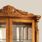 Klassische Vitrine aus eingelegtem Nussbaumholz 4 Türen Made in Italy - Commodo Viadurini