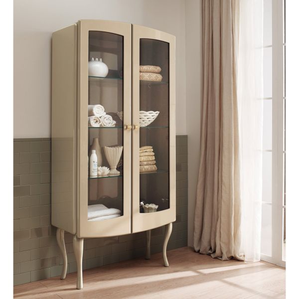 Vitrine komplett mit zwei türen und drei glasböden, hergestellt in italien – candy