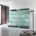 Wandvitrine aus transparentem Glas 2 Türen mit Schloss - Antonia Viadurini