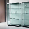 Wandvitrine aus transparentem Glas 2 Türen mit Schloss - Antonia