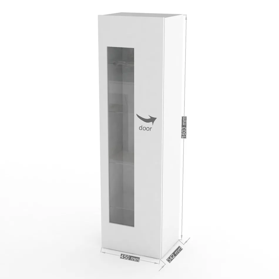 Design-Wohnzimmervitrine in Weiß, Anthrazit oder Betonholz - Suzana Viadurini