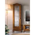 Klassische Wohnzimmervitrine aus Walnussholz, 1 Tür, hergestellt in Italien – Ronald Viadurini