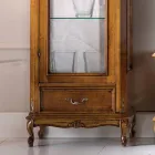 Klassische Wohnzimmervitrine aus Walnussholz, 1 Tür, hergestellt in Italien – Ronald Viadurini